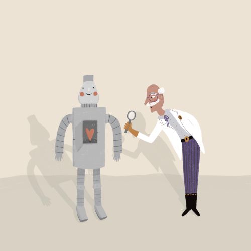 Scientist and robot